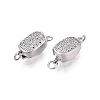 Brass Micro Pave Clear Cubic Zirconia Box Clasps KK-Q074-04P-1