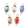 Glass Connector Charms PALLOY-JF02364-01-1