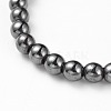 Non-Magnetic Synthetic Hematite Beads Stretch Bracelets BJEW-JB04782-04-4