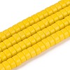 Opaque Solid Color Glass Beads Strands GLAA-N026-3x6mm-13-1