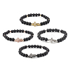 Natural Lava Rock Beads Stretch Bracelet for Girl Women BJEW-JB06846-1