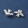 Brass Micro Pave Clear Cubic Zirconia Beads KK-G531-05S-2