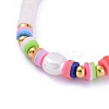Handmade Polymer Clay Heishi Beads Stretch Bracelets BJEW-JB05089-3