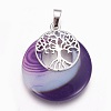 Natural Agate Pendants G-F573-C22-2