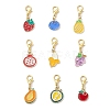9Pcs Fruits Alloy Enamel Pendant Decorations HJEW-JM03908-2