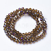 Electroplate Transparent Glass Beads Strands EGLA-A034-T4mm-F01-2