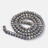 Electroplate Opaque Solid Color Glass Beads Strands EGLA-A034-P6mm-L13-2
