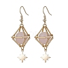 Natural Rose Quartz Dangle Earrings EJEW-JE05499-02-1