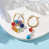 7 Chakra Theme Natural Mixed Gemstone Asymmetrical Earrings EJEW-JE05706-2