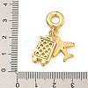 Rack Plating Brass Dark Cyan Enamel European Dangle Charms KK-U035-24G-3