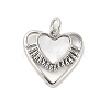 Brass Pave Natural White Shell Heart Charms with Jump Rings KK-S522-08A-P-1