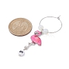 Flamingo Alloy Enamel Wine Glass Charms AJEW-JO00222-5