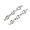 Brass Micro Pave Clear Cubic Zirconia Connector Charms CU-CBAA6E8-12P-2