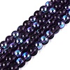 Transparent Electroplate Glass Beads Strands EGLA-Q132-6MM-01A-10-1