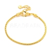 3MM Brass European Style Round Snake Chain Bracelets for Jewelry Making BJEW-G703-04G-1