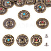 12 Sets 3 Colors Flat Round Alloy Snap Buttons FIND-TA0008-15-1