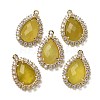 Natural Korean Jade Faceted Teardrop Pendants G-I375-01G-05-1