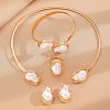 Oval Alloy & Plastic Pearl Jewelry Sets WGB491C-13-1