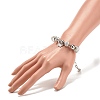 201 Stainless Steel Butterfly Charm European Bracelet with Snake Chains BJEW-JB08044-02-4