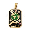 Ion Plating(IP) 304 Stainless Steel Enamel Pendants STAS-Q003-01G-021-1