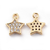 Brass Cubic Zirconia Charms X-KK-S348-439-1