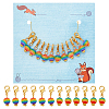 12Pcs Round Stripe Resin Pendant Stitch Markers HJEW-AB00724-1