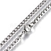 304 Stainless Steel Box Chain Necklaces NJEW-O110-05E-P-2