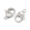 SHEGRACE Brass Micro Pave Clear Cubic Zirconia Lobster Claw Clasps XGRQ58424-754P-2