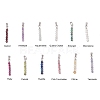 12Pcs 12 Styles Natural Mixed Stone Faceted Round Beaded Pendants PALLOY-JF03556-02-1