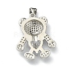 Brass Micro Pave Cubic Zirconia Pendants ZIRC-F137-01P-2