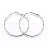 Tarnish Resistant 201 Stainless Steel Hoop Earrings EJEW-F188-24P-C-1