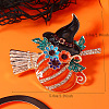 Halloween Alloy Enamel Pumpkin Witch Brooches for Women SC0855-3-2