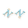 Rack Plating Alloy Enamel Pendants ENAM-T024-53N-G-2