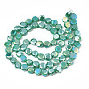 Electroplate Opaque Solid Color Glass Beads Strands EGLA-N002-27-A02-2