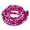 Crackle Baking Paint Imitation Jade Glass Beads Strands DGLA-T003-6mm-12-3