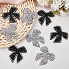8Pcs 2 Colors Bowknot Hotfix Rhinestone Iron on Patches Appliques DIY-CP0009-66-4