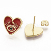 Brass Enamel Stud Earrings EJEW-S208-052A-1