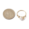 Natural Pearl Round Braided Bead Style Rings RJEW-JR00609-3