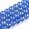 Electroplate Transparent Glass Beads Strands GLAA-T032-T8mm-AB16-1