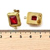 304 Stainless Steel Cubic Zirconia Stud Earring Findings STAS-B087-07A-G-3