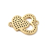 Rack Plating Brass Micro Pave Cubic Zirconia Connector Charms KK-O142-26G-2