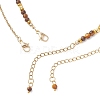 Tree of Life 304 Stainless Steel Pendant Cable Chain and Natural Tiger Eye Rectangle Round Beaded Double Layer Necklaces NJEW-JN05713-5