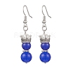 3 Pairs Baking Paint Imitation Jade Glass Dangle Earrings EJEW-JE06619-3