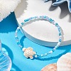 Dyed Synthetic Turquoise Beaded Stretch Bracelets for Kids BJEW-JB110102-02-2