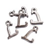 Gunmetal Plated Alloy Letter Pendants PALLOY-J718-01B-L-2