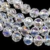 Transparent Electroplate Glass Beads Strands EGLA-N002-34C-B01-4