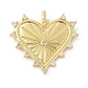 Brass Micro Pave Cubic Zirconia Pendants X-KK-P294-15G-1
