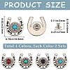 CRASPIRE 8 Sets 4 Colors Zinc Alloy & Resin Coin Screw Rivet FIND-CP0001-89-2