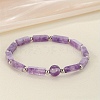Natural Amethyst Beaded Stretch Bracelets for Men Women WGE4A78-01-1