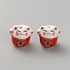 Handmade Printed Porcelain Beads PORC-WH0018-03A-1